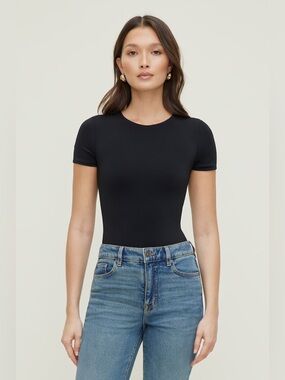 Dynamite Black Sculpt Short Sleeve Bodysuit